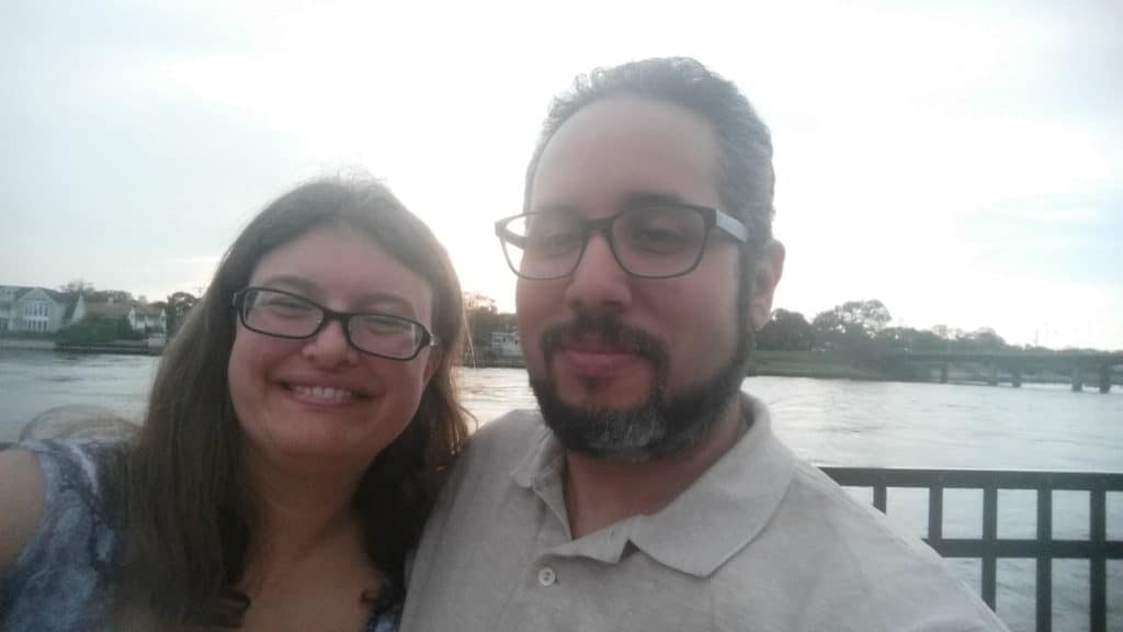 Alison and Al take a selfie by the bay.  